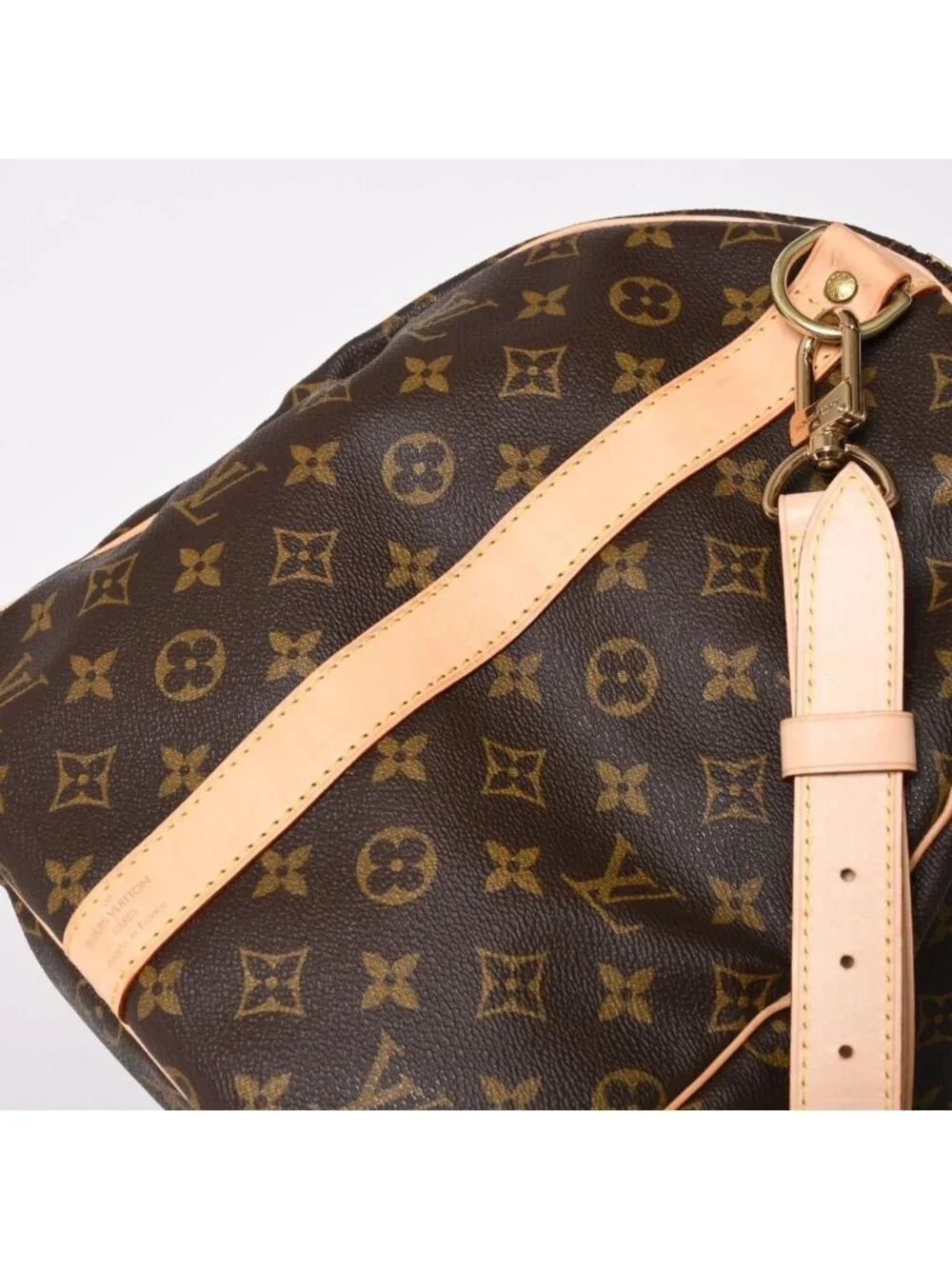 Louis Vuitton Monogram Keepall Bandouliere 55 2-Way Boston Bag Brown Canvas